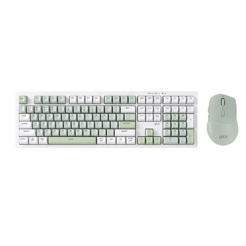 지클릭커 오피스프로 WMK50 사일런스 M 무소음 무선 블루투스 108 키보드 마우스 세트, 일반형, 그린위치RC2, WMK50 108키