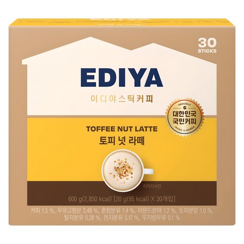 이디야 비니스트 토피넛 라떼분말, 20g, 30개입, 1개