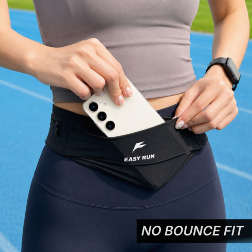 러닝크루장이 직접 만든 제대로 된 러닝벨트 허리가방 플립 밴드 밸트, 1개, 블랙(Black)