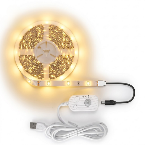 원그리드 USB 스마트 모션 감지 센서 LED 스트립 줄조명 5m, 1개, 전구색