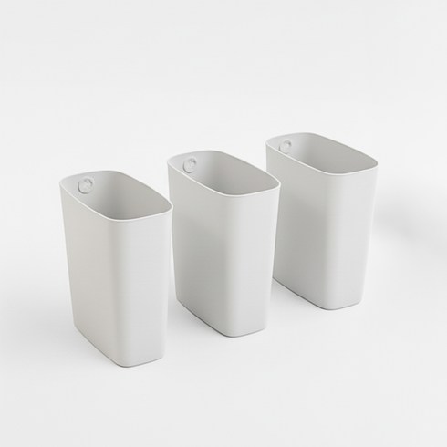 멜로우 휴지통 오픈휴지통 10L 3P, 슬림, 그레이