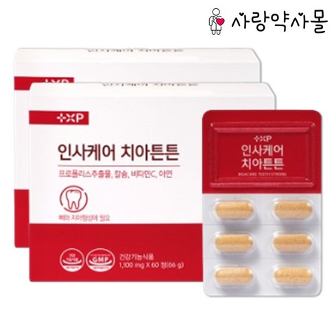 플러스엑스팜 인사 케어 치아 튼튼 뼈 치아 건강 지킴, 2개, 60정
