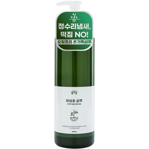 대용량 청소년 오일프리 샴푸 어성초 사춘기 초등 학생 두피 떡진 머리 기름기 정수리 냄새, 1개, 1L