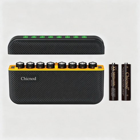 [KC 인증] CHICOND 8구 급속충전기 AA 1.5V 3800mWh 리튬이온 충전지 전용 스마트 충전기 CH-L841C, 1세트