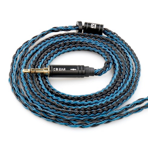 Keephifi KBEAR ST16 16코어 1.2M 길이 5N OCC 실버 플레이트 업그레이드 케이블, 1개, 블랙 블루, 4.4MM QDC