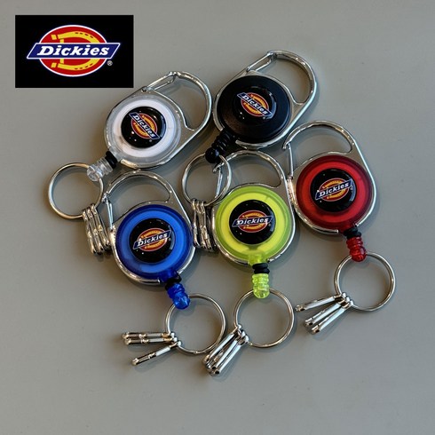Dickies 디키즈 일본 정품 릴 키체인 키링 키홀더 열쇠고리, 1개, 레드(red)