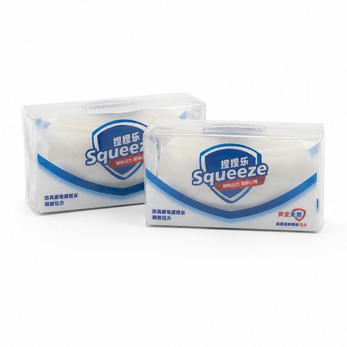 비누 말랑이 스퀴시 화이트, 01 크런치 말랑이 화이트+02소프트 슬랑이 화이트, 160g, 1세트
