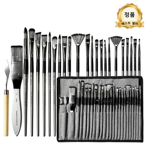 브러쉬 세트 수채화 유화 프로필렌 브러쉬 24종세트+수납백, 1세트, 수납백 26*14*3cm