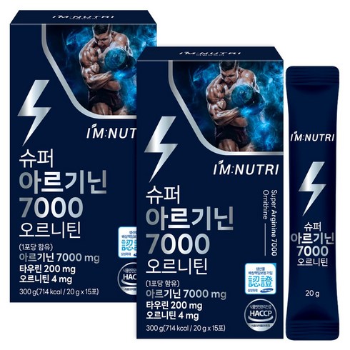 아임뉴트리 슈퍼 아르기닌 7000 오르니틴 레몬맛 액상스틱 15p, 2개, 300ml