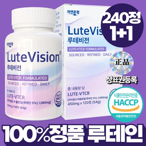 자연온정 루테비전 LUTE VTCR 빌베리 블루베리 루테인 정품, 2개, 120정