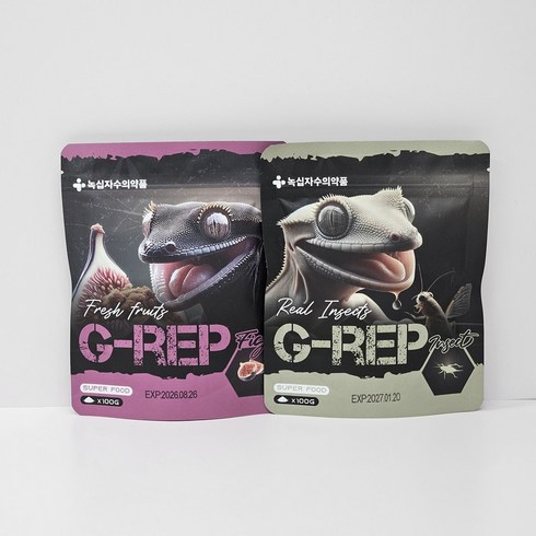 녹십자 G-REP 크레스티드 게코 슈퍼푸드 무화과&인섹트, 100g, 2개
