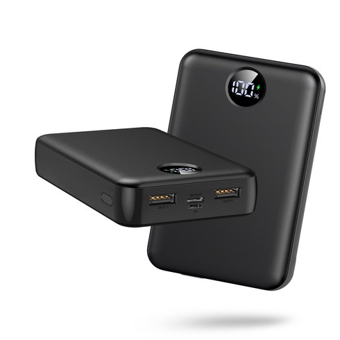 YINTO 대용량 보조배터리 고속충전 40000mAh PD 22.5W QC3.0 잔량표시, 블랙, N7