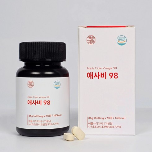 함량의꿈 애사비 에말산 애플 사이다 식초 비니거 98% 알약 정, 1개, 60정