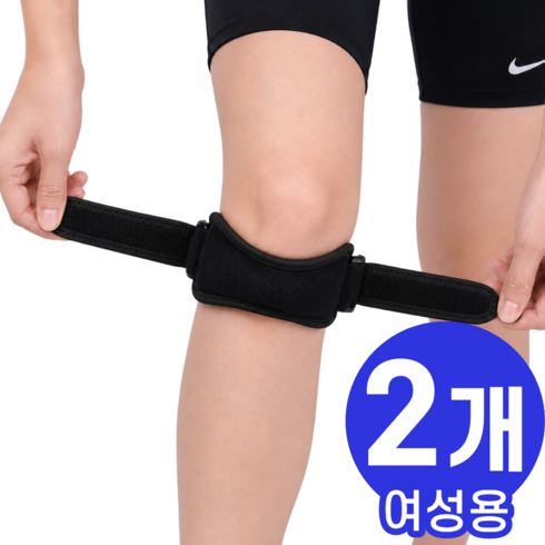 모던퀘스트 무릎보호대 여성 러닝 슬개골, 블랙, 2개