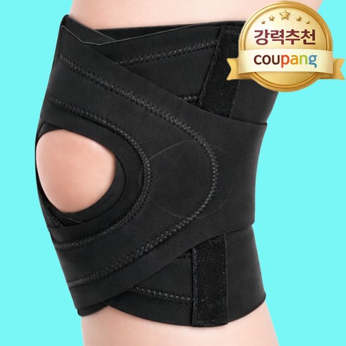 벨나로 2중고정 저자극 무릎 보호대, 블랙, 1개