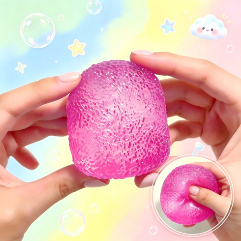 Zeviro 로제 스트레스볼 스퀴시 말랑이 스트레스해소, 1개, 140g, 핑크