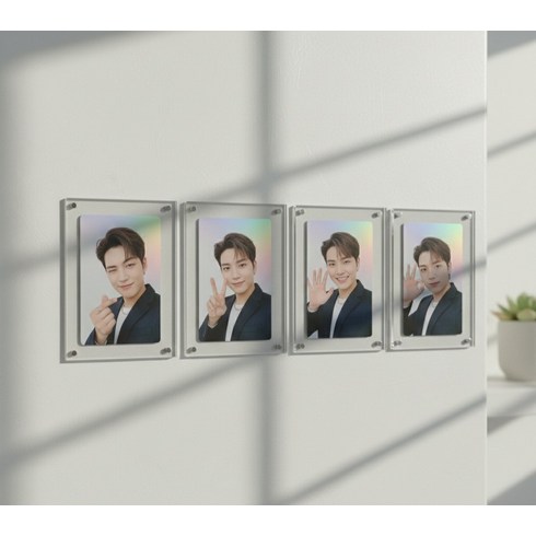 마블리스 착붙 자석 아크릴액자 포카 네컷, 투명(포토카드용)