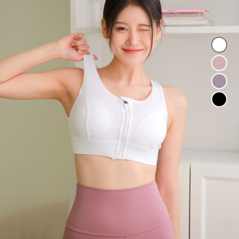바닐레이디 앞지퍼 스포츠브라 러닝 헬스 요가 브라탑 4colors
