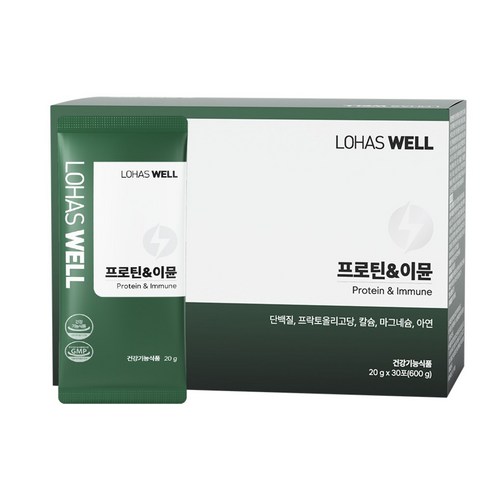 로하스웰 프로틴&이뮨 미국산 WPI 단백질, 20g, 30개