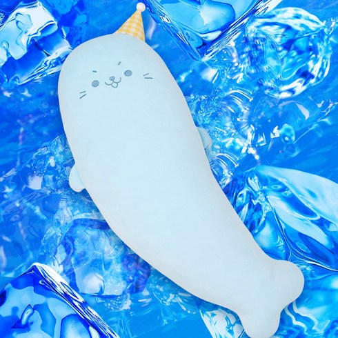 루시아이 쿨쿨 물범 냉감 바디필로우 3sizes, 블루
