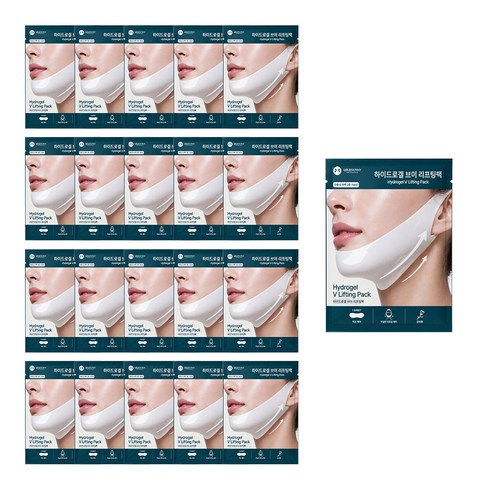 로로스키니 하이드로겔 턱 v 브이라인 리프팅 라인 팩1매 마스크 패치 1일1팩 팔자주름 넥 기타패치, 21개