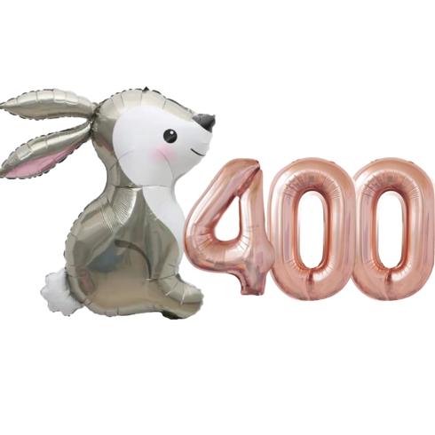 파파 파티 토끼 기념일 숫자 풍선 세트, 토끼 400, 1세트