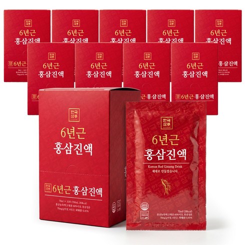 한국삼 6년근 홍삼진액 70ml 10포 x 10박스, 100개