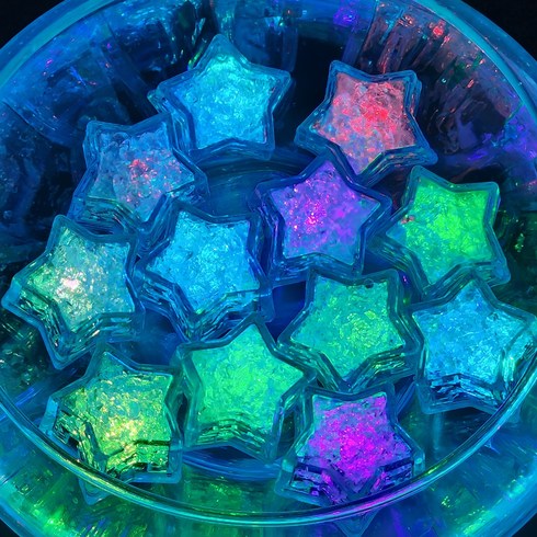 LED 아이스 스타 별조명 목욕놀이 장난감 플로팅 큐브 방수 기념일 욕조조명 얼음조명 12개입 1박스, 1개