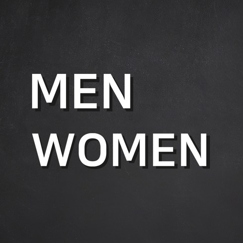 [1분설치] 스튜디오투명 화장실 표지판 백색, MEN WOMEN화이트, 1개