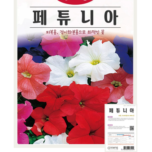 페튜니아 씨앗(200립) 페츄니아 피복용 걸이화분용 영웅 KS, 1개