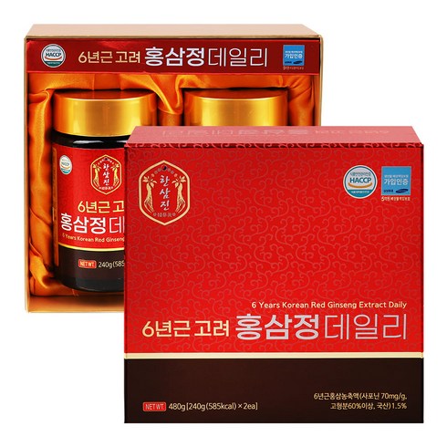 한삼진 6년근고려홍삼정데일리 쇼핑백 증정, 2개, 240g