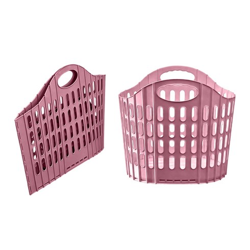 홈하이 접이식 대용량 세탁 빨래 바구니, 핑크