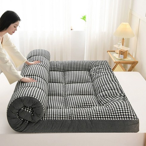 토퍼 매트리스 통세탁 푹신한 사계절 침대 바닥 접이식 바닥 매트리스 10cm, 1500x2000mm