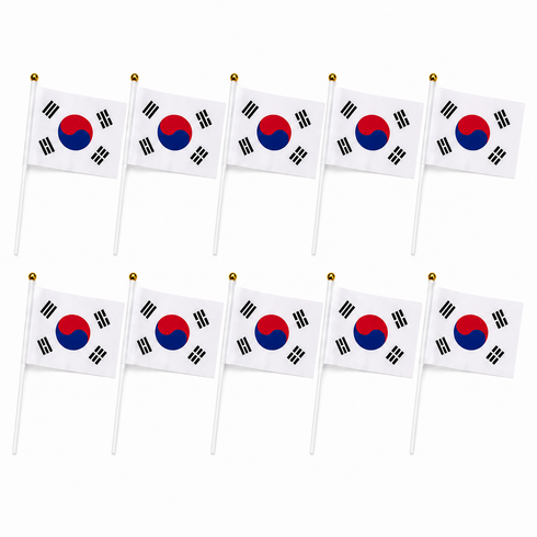 펀토피아 미니 태극기 천수기 소형 30cm x 20cm, 10개, 화이트