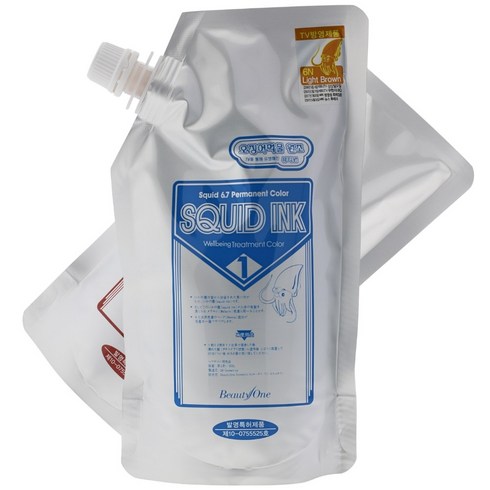 스퀴드 잉크 컬러 트리트먼트 염색약 1제 x 500g + 2제 x 500g, 6N 라이트 브라운, 1개