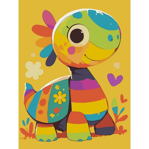 코지하루 DIY 명화그리기 유화 그림 그리기 아크릴화 알록달록 애니멀즈, 다이노 30x40 (T161), 1개