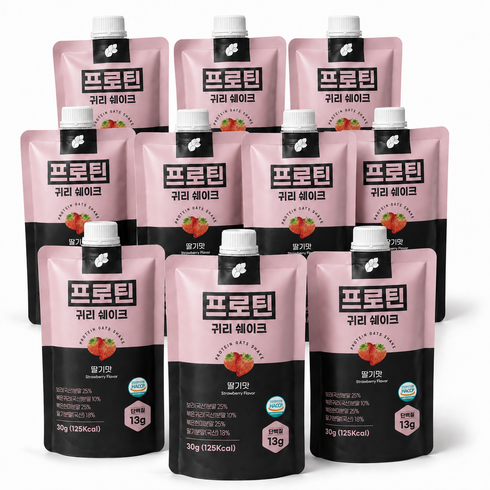 논앤밭위드 프로틴 귀리쉐이크 딸기맛, 30g, 4개