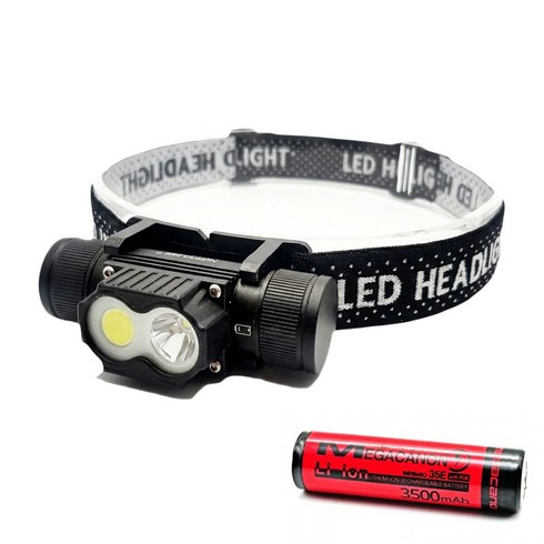 나이트큐브 NH14 충전식 안전모 LED 헤드랜턴 삼성3500mAh 배터리 포함, 블랙, 1개