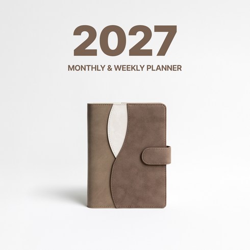 WAVY 프리미엄 6공 비즈니스 2027년 날짜형 다이어리, 모카 무스 (날짜형), 1개