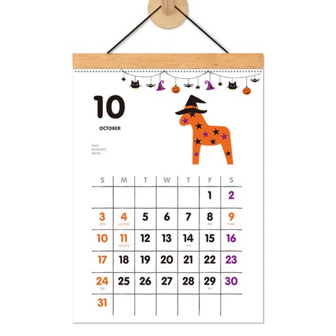 2027년 북유럽풍 목마이야기 우드 벽걸이달력 A4사이즈 캘린더, 1개, 목마이야기벽걸이달력A4