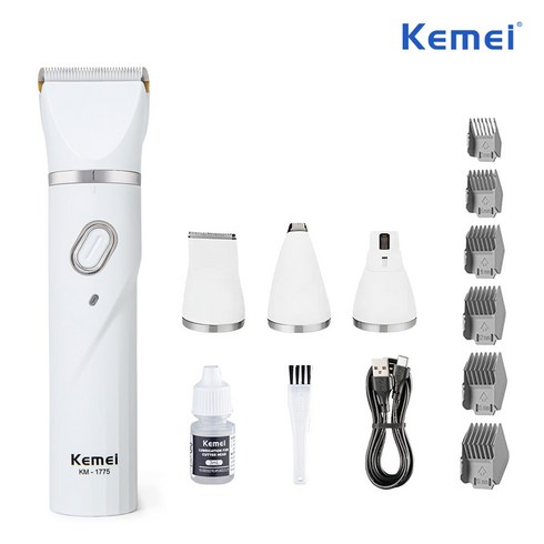 케메이 4in1 저소음 강아지 고양이 바리깡 발바닥 클리퍼 발톱 그라인더, 1개, KM-1775