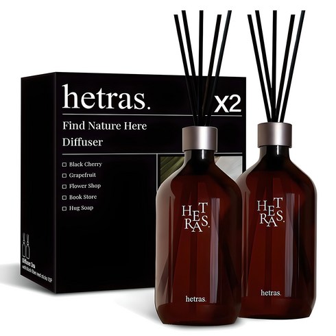 헤트라스 대용량 디퓨저, 북스토어, 500ml, 2개