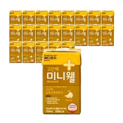 메디푸드 고단백 미니웰 바나나맛 농축균형영양식, 150ml, 24개