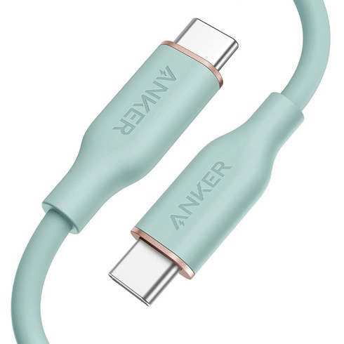 앤커 3세대 파워라인 플로우 USB C-C타입 PD 고속충전 100W 케이블, 180cm, 민트 그린, 1개