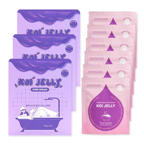 젤리 입욕제 슬라임 목욕놀이 커플 입욕젤 호캉스-코이젤리 1BOX ( ), 퓨어드림(투명), 3개, 200g