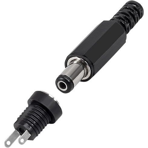 10쌍 5.5x2.1mm DC전원 수플러그 패널마운트 암잭 세트 납땜용 DC 플러그 소켓 커넥터, 10개