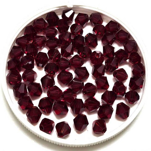 Bead 크리스탈 6mm 주판알비즈 한팩 50알 컬러선택, 와인, 1세트