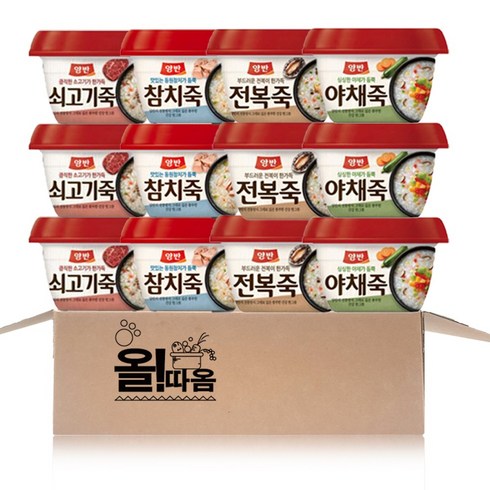 동원 양반죽 4종 세트 쇠고기죽3+야채죽3+참치죽3+전복죽3, 285g, 1세트