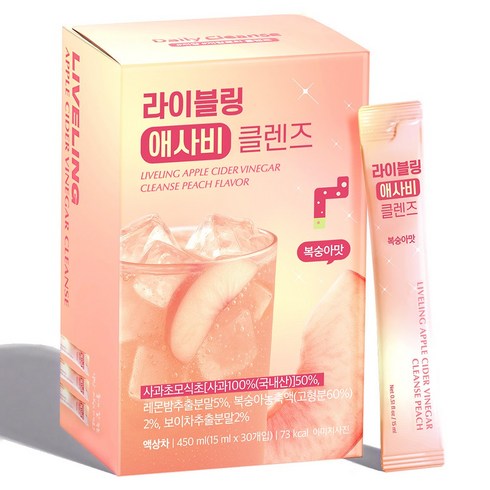 라이블링 애사비 클렌즈 스틱 복숭아맛 애플사이다비니거, 30개, 15ml