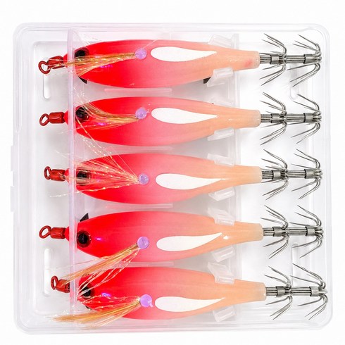 조타에비 쭈꾸미 갑오징어 문어 야광 미니 수평 에기, 5개, 5.5g, 08.UV고추장